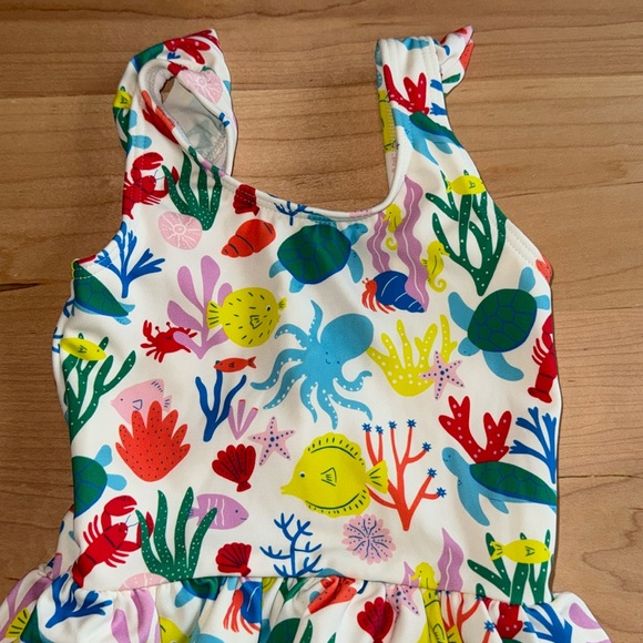 Baby Boden Ocean Animals Swim Suit 9-12 months 🦞Ruffle Swim Mini Boden 🐟 - Picture 2 of 6